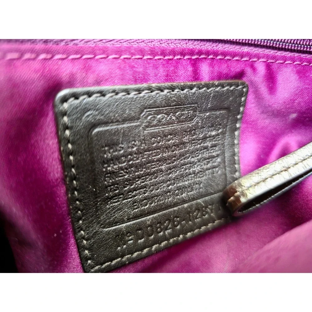 Coach Zoe Brown Signature C Jacquard Leather Hobo Bag Mahogany 12871